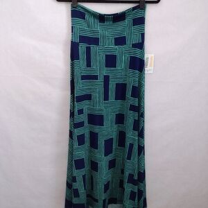 LuLaRoe Green And Blue Maxi Skirt NWT Women's XS
